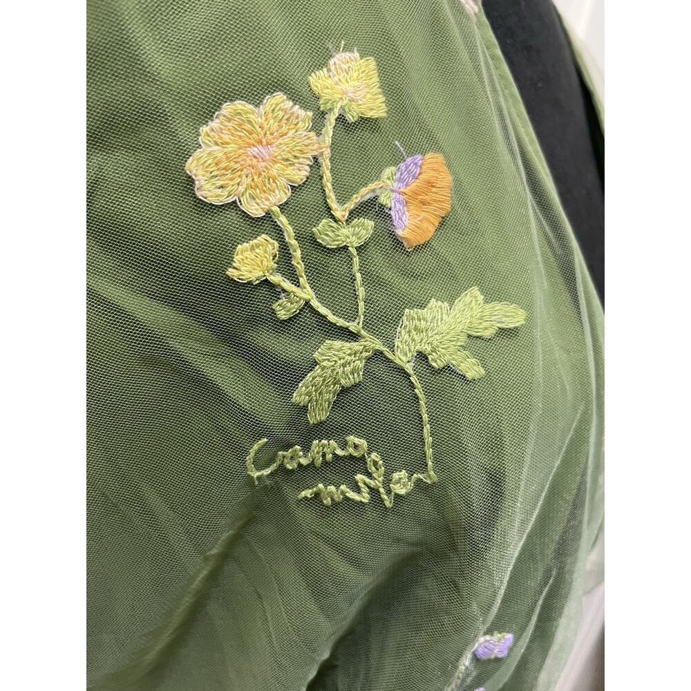 Green Tulle Embroider Floral Lined Fairy Garden Wedding/Prom Dress Plus NWT XXL - Picture 9 of 15